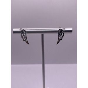 Sterling Silver Wings With CZ Earrings